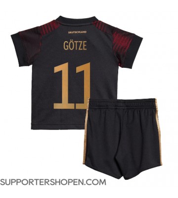 Tyskland Mario Gotze #11 Bortatröja Barn VM 2022 Kortärmad (+ korta byxor)
